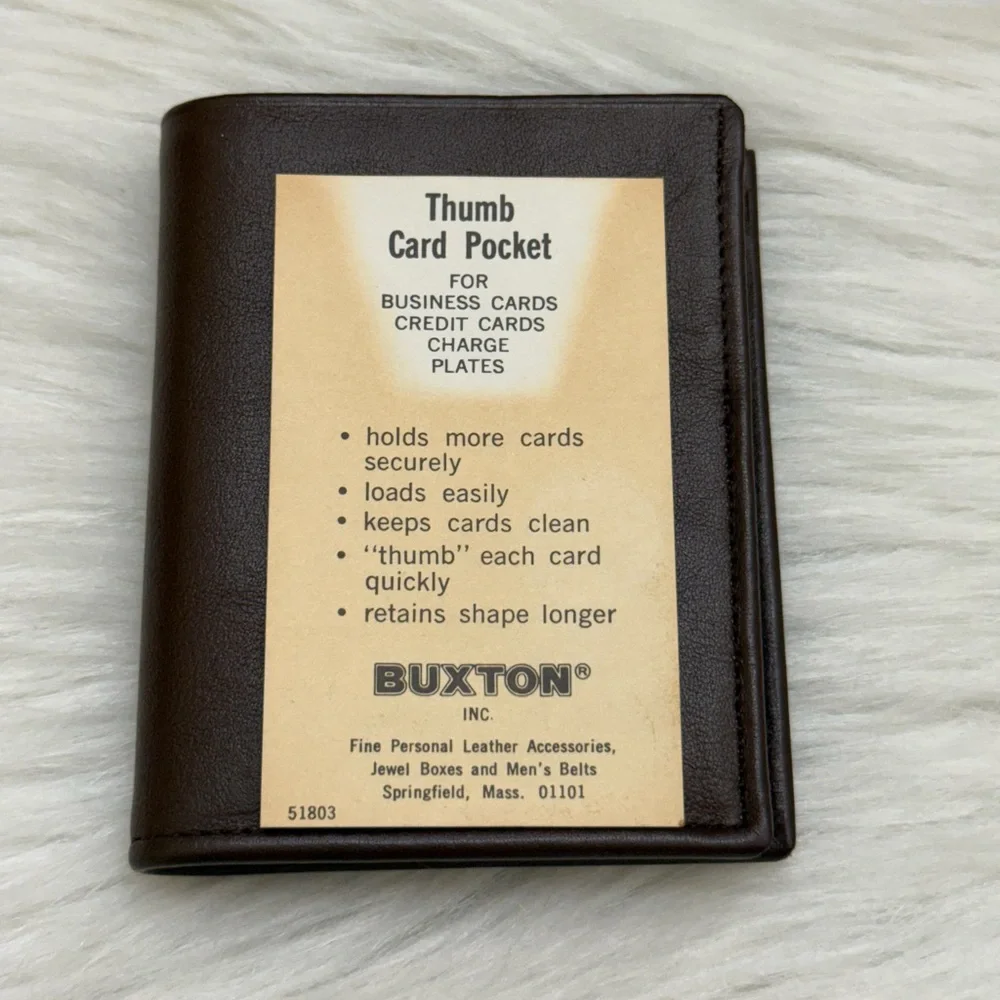 BUXTON - BROWN LEATHER COMPACT BIFOLD WALLET